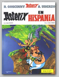 Encontramos una nueva cita a Don Quijote en uno de los grandes del cómic europeo, Asterix. Las aventuras de este galo irreductible , comienzan a publicarse en la revista Pilote desde su primer número en octubre de 1959 hasta 1973. Paralelamente y con posterioridad a esta fecha fue publicado en ámbitos y formatos diversos en todo el mundo. Dibujado por Albert Uderzo y con guiones de René Coscinny, a la muerte de este último en 1978 es Uderzo el que se encarga también de la parte escrita. 