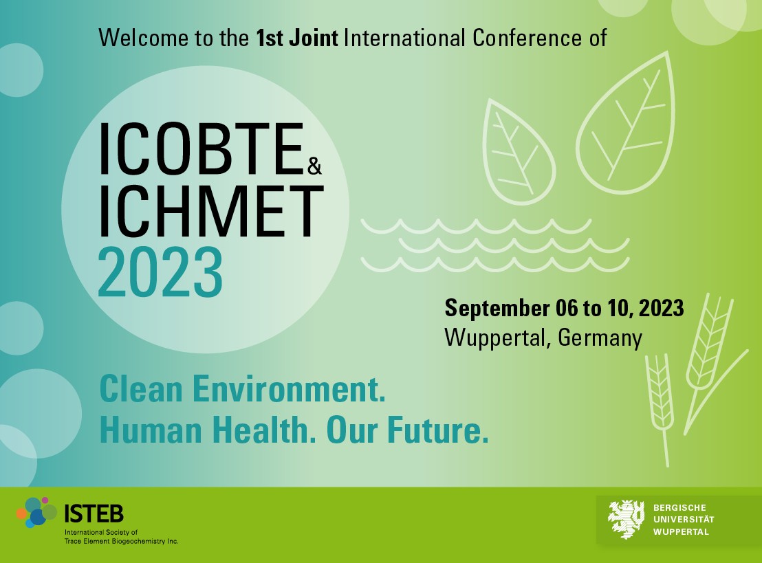 Cartel de la Primera Conferencia Internacional Conjunta de Biogeoquímica de Elementos Traza (ICOBTE) y Conferencia Internacional de Metales Pesados (ICHMET)