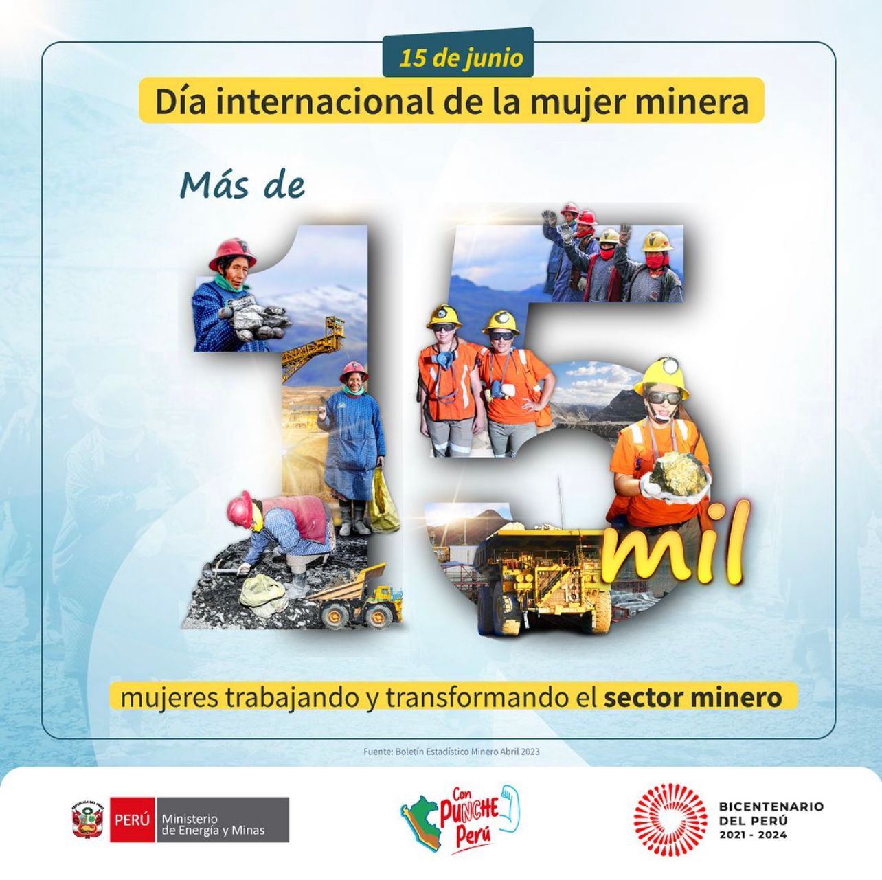 Póster confeccionado con motivo del día internacional de la mujer minera